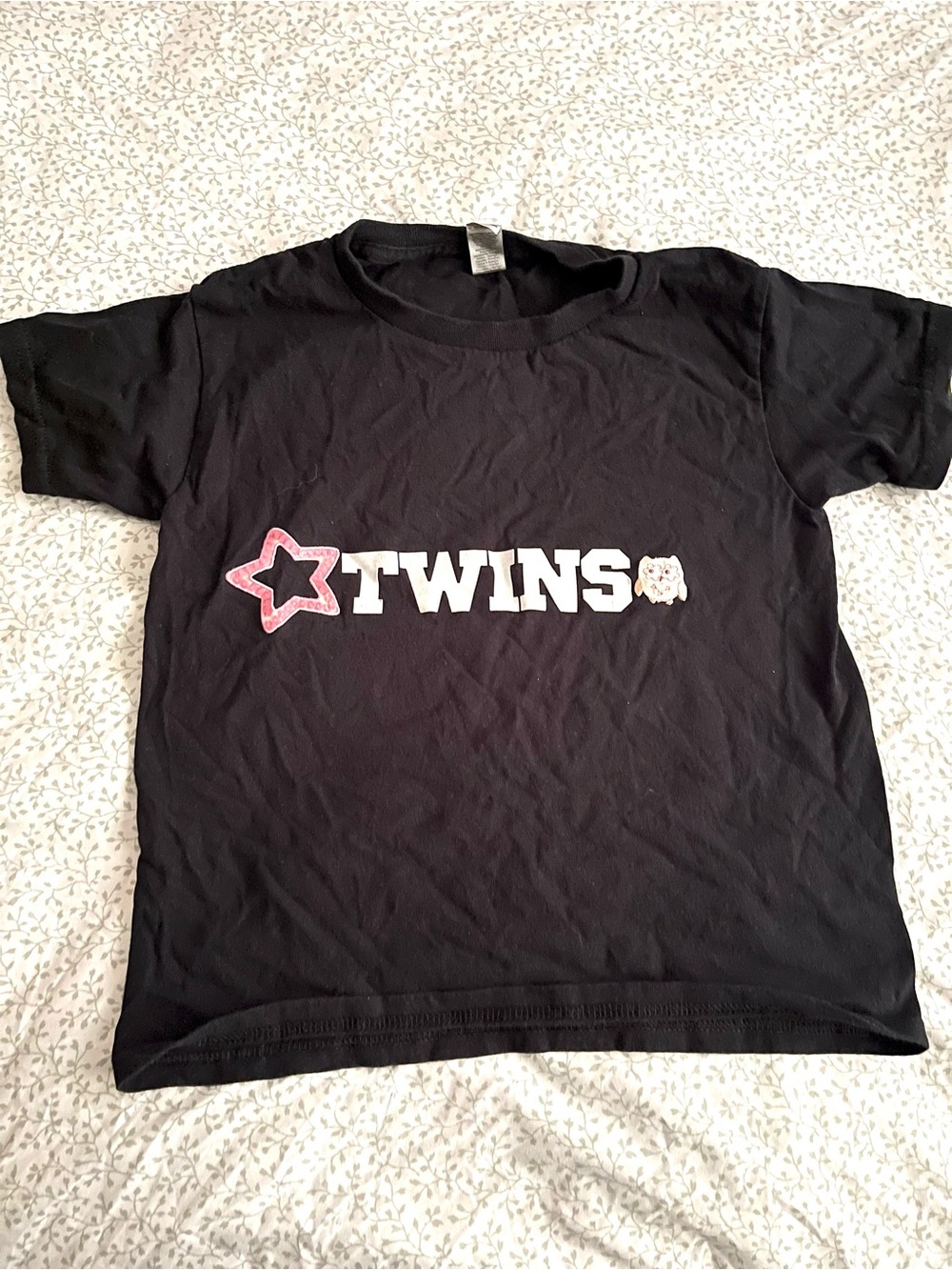 Black twins graphic cotton baby tee